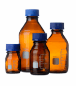 Frasco reagente âmbar vidro neutro tampa azul - graduado