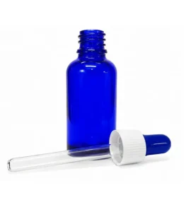 Frasco de Vidro Azul 30mL com Conta-